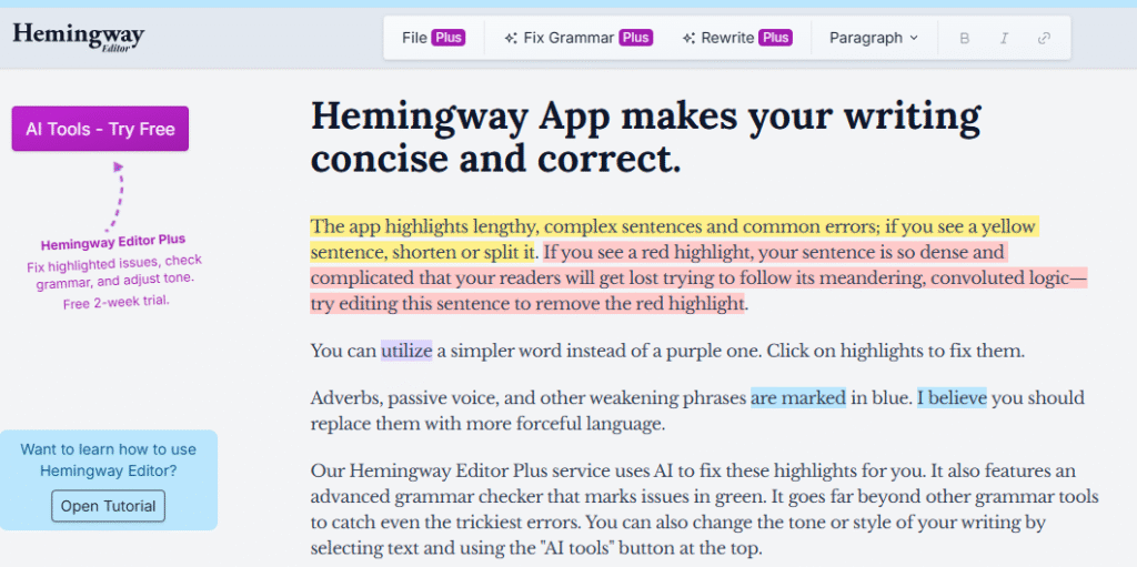 HEMINGWAY_EDITIOR_AI_Tool