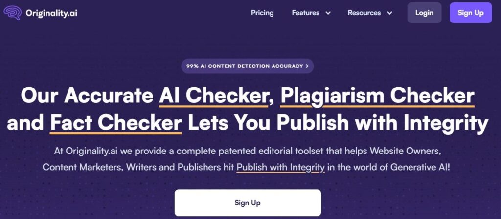 Originality AI - Best AI tool for marketing